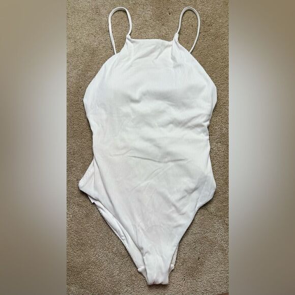NWT Andie Swim The Asbury Ribbed One-Piece High Neck
Cocoa (off white) - M - Picture 2 of 10